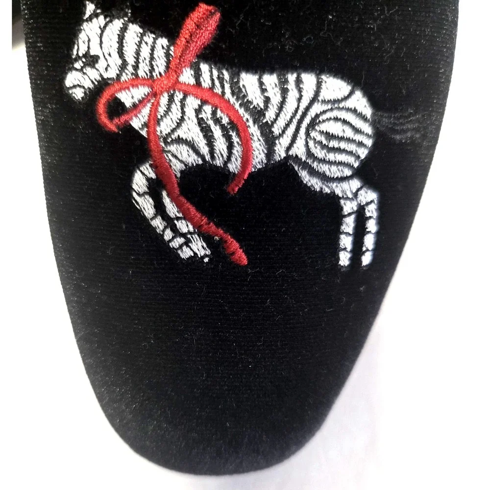J. Crew Smoking Loafers 9 Zebra Embroidered Red Bow Black Velvet Made Italy NWOB